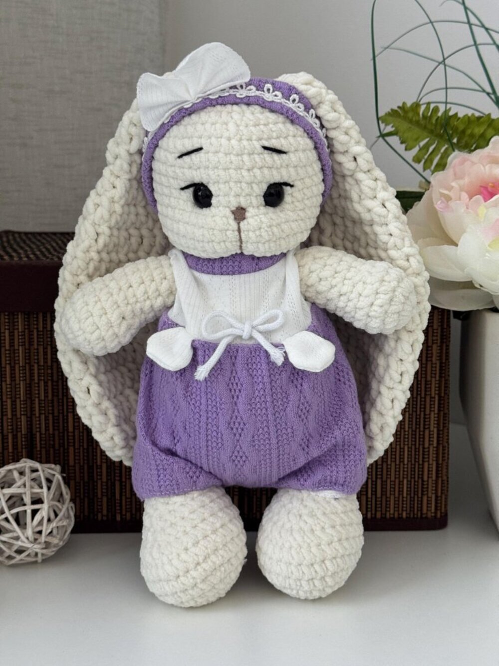 Handmade Crochet Bunny Plushie, Amigurumi Rabbit Toy, Stuffed Bunny, Plush Toys - Picture 3 of 6